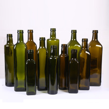 Wholesale Hot-Selling Green and Brown Round Square Cooking Olive Oil Glass Bottle